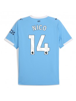 Moški Nogometna dresi replika Manchester City Nico Gonzalez #14 Domači 2025-26 Kratek rokav Moški Nogometna dresi replika Manchester City Nico Gonzalez #14 Domači 2025-26 Kratek rokav